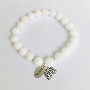 GEMSTONE | White Jade Lungs Lung Survivor Bracelet